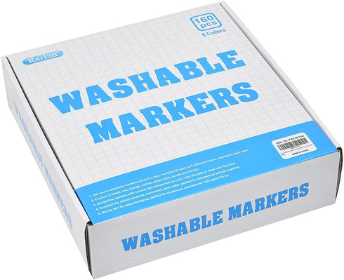 Rarlan pack, 8 160 Count Washable Markers Bulk, Markers for Kids, Bulk Colors