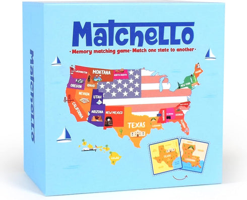Memory Matching Game - Learn Geography for Kids – 50 States Matching Game – Educational and Fun for Ages 7 and Up