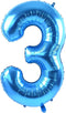 TONIFUL 40 Inch Blue Large Numbers Balloon, 0-9 Birthday Party Decorations, Big Number 3 Balloon for Celebrations