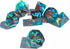 Handmade Sharp Edge Color DND Dice, 7 Piece Polyhedral Dice for TTRPGs, Dungeons and Dragons, Ice Tea with Mint