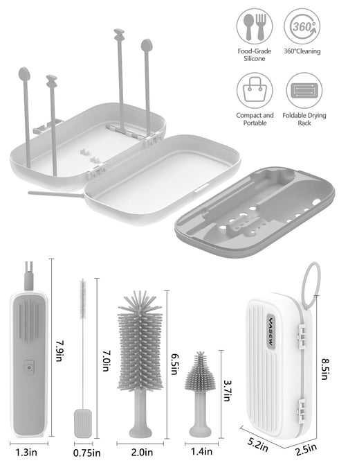 Set, 360 2000 Set Yasew Electric Bottle Brush Cleaner, Baby Bottle Brush Travel Efficient Cleaning, mAh Battery, Travel