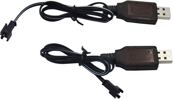 Blomiky 2 Pack 4.8V 250mA USB Charger Power Adapter Cable for SY-E511 RC Excavator 4.8V NiCd or NiMH