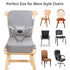 Toddler Booster Seat for Kitchen Chair with Removable Backrest & Adjustable Straps, PU Portable Waterproof & Non-Slip