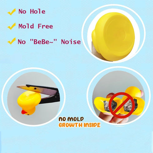 WYNAKESHU 10Pcs No Hole Yellow Rubber Ducks Bath Duck Toys for Toddlers Boys Girls,Mold Free Yellow Ducky in Bulk Mini