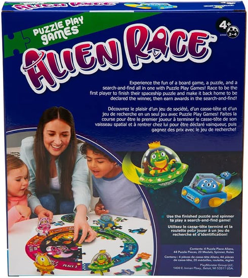 Puzzle Play Games — Alien Race — Puzzle Board Game — Search and Find — Space Preschool Game — 3-in-1 Play — for Ages 4 & Up