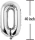 Jonhamwelbor 40 Number Balloons, Silver Giant Jumbo Foil Mylar Balloons for 40th Birthday Party Decorations