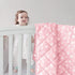 Cozy 39x47 Inches Baby Blanket for Boys and Girls, Soft Toddler Comforter Quilted with Pink Star Print, Ultra Soft Down