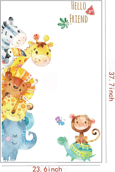 WINDVALE Colorful Jungle Animal Wall Decals – Removable Safari Wall Stickers for Nursery, Toddler Bedroom
