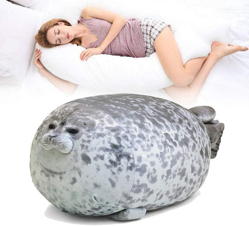 ETAOLINE Chubby Blob Seal Pillow Cute Seal Plush Toy Cotton Stuffed Animals (Large)