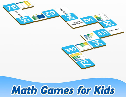 Place Value Dominoes Set, Math Manipulatives Games for Kids, Learning Activities, Preschool Supplies