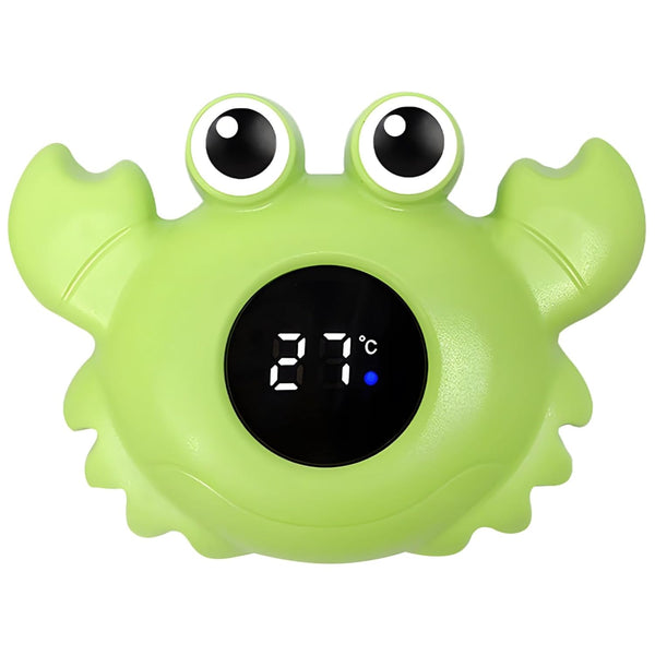 Chewtoyo Digital Bath Thermometer with Crab Shape, Waterproof Floating Toy, Green with LCD
