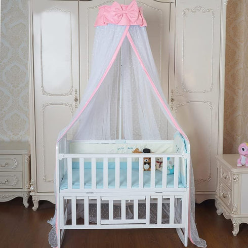 Joylife Pink Baby Canopy Netting for Crib - Easy Access Design