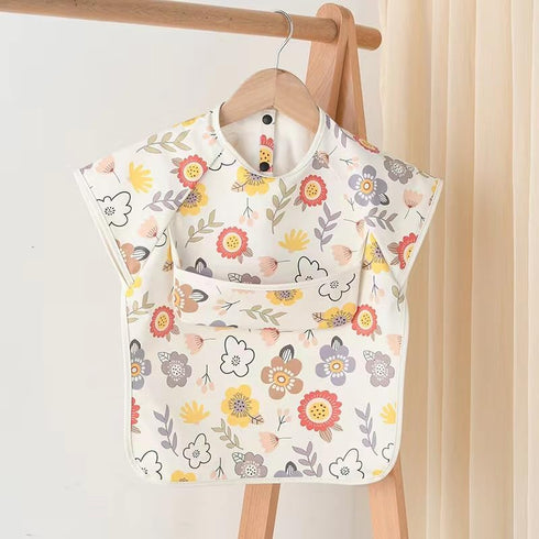 Extra Cover Waterproof Baby Bibs with Food Catcher - Washable Feeding Solution for Infants and Toddlers