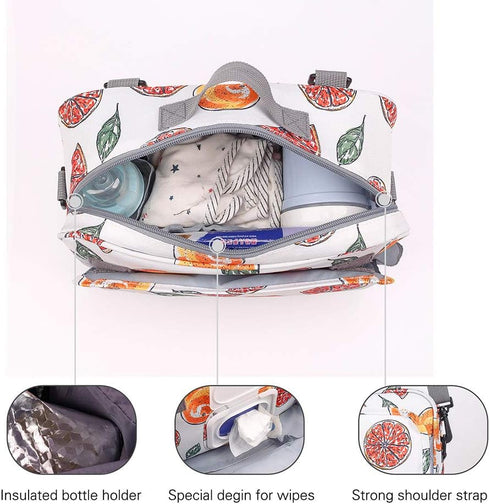 MOMIGO Baby Diaper Caddy Bag - Diaper Caddy Tote Baby Stroller Bag for Diapers, Wipes & Toys, Mini Diaper Bag