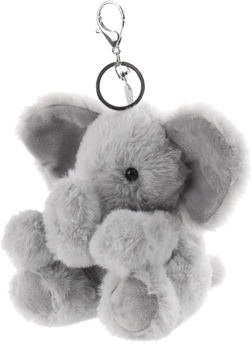 Apricot Lamb Cute Toys Plush Gray Elephant Stuffed Animal Keychain for Kids Bag, Purse, Backpack, Handbag (6 Inches)