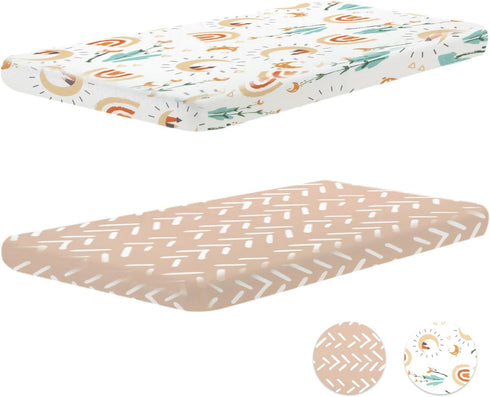 ZJRDYYK 2PCS 32.28 16.9 Inch 32" Long*17" Wide*2" Bedside Bassinet Fitted Sheet Cotton, * Baby Bassinet Sheet Cover
