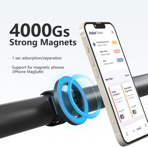 Lusinus Magnetic Stroller Phone Holder Compatible with MagSafe, One-Hand Adjustable Strap Mount for YOYO and UPPAbaby