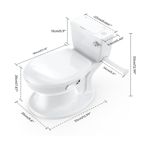 MilleLoom 2-in-1 Toddler Potty Training Toilet, Baby Potty Training Toilet with Real Feel Flush & Wipes Storage