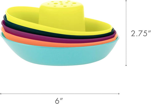 Set 5 Count 10 Boon Fleet Toy Boat Baby Bath Toys - Stacking Boat Toy for Bath Time Fun - Toddler and Baby Stacking