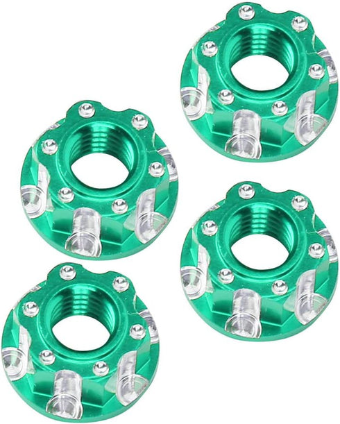 VGEBY 4pcs RC Hex Nuts, M4 Carving Hexagonal Nuts Aluminum Alloy for D3 D4 1/10 RC Car (Green)