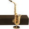 Dselvgvu Miniature Saxophone with Stand and Case Brass Mini Musical Instrument Replica Collectible