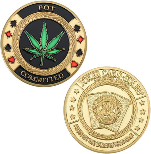 SW Poker Card-Guard Coin Collectibles - Golden Coin Chip Protector with Plastic Case, Great Gift for Collectors