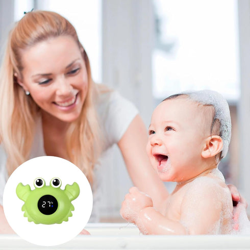 Kronabelle Green Crab Floating Bath Thermometer, Waterproof LCD Display for Tub with Fast Temp Response