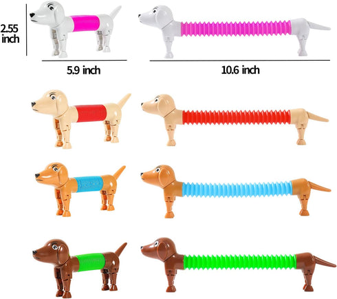 Dog Pop Tubes - Fidget Toys for Kids, Sensory Tubes, Animal Pop Tubes, Small Toys for Kids 5-7
