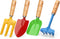 Anzmtosn Kids Metal Garden Tool Set, 4 Pack Sand Toy with Rake, Spade, Hoe, and Leaf Rake for Outdoor Gardening