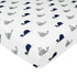American Baby Company 2 Pack 100% Natural Cotton Fitted Pack and Play Sheets, 39" x 27", Navy Whale/Grey Zigzag