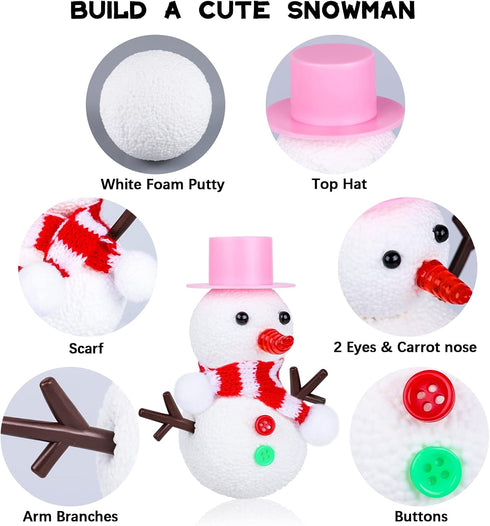 Aneco 9 Pack Christmas Snowman DIY Craft Kit: Build Snowman Decorating Kit for Holiday Fun
