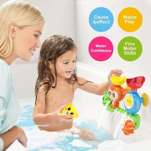 G-WACK Bath Toys for Toddlers Age 1-3, Durable Interactive Multicolored Infant Toy with Suction Cups