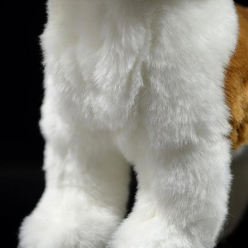 ZHONGXIN MADE 12" Simulation Saint Bernard Dog Plush Toy - Realistic Standing Soft Saint Bernard Pet Dog Stuffed Animal
