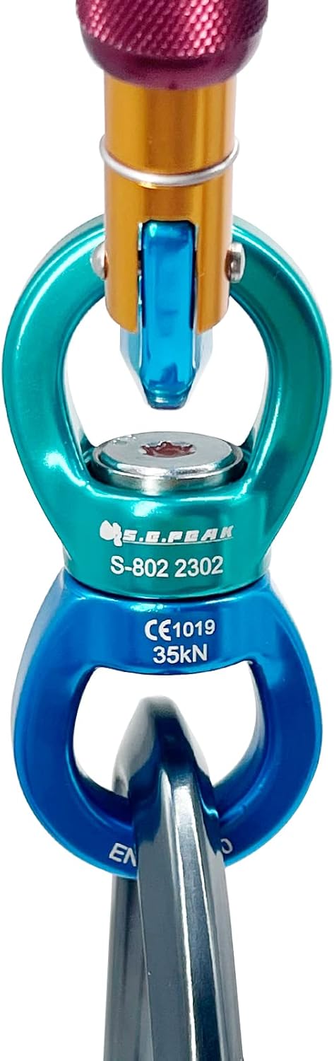 35kN Swing Swivel, CE Certified Safe 360° Rotational Device for Tree Swing, Aerial Dance, Rock Climbing, Hammock