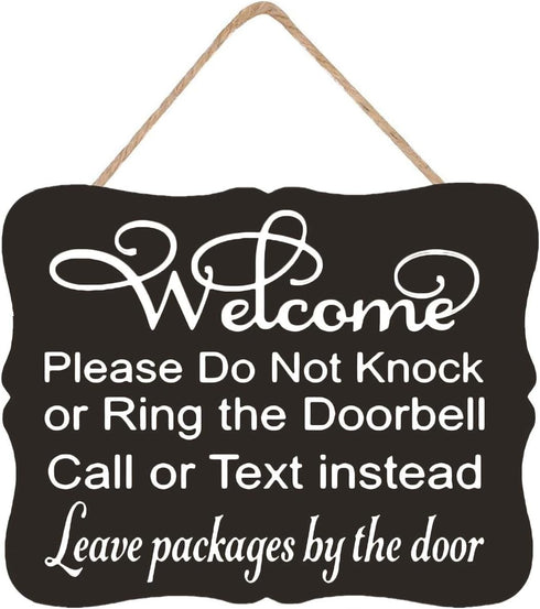 Dog Signs Welcome Sign, Do Not Knock Outdoor Decor, Baby Sleeping, Leave Packages, Do Not Ring Doorbell