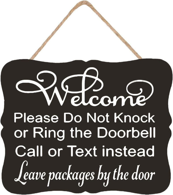 Dog Signs Welcome Sign, Do Not Knock Outdoor Decor, Baby Sleeping, Leave Packages, Do Not Ring Doorbell