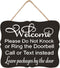 Dog Signs Welcome Sign, Do Not Knock Outdoor Decor, Baby Sleeping, Leave Packages, Do Not Ring Doorbell