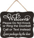 Dog Signs Welcome Sign, Do Not Knock Outdoor Decor, Baby Sleeping, Leave Packages, Do Not Ring Doorbell