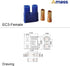 10 Pairs Amass EC3 Battery Connector Plugs, 3.5mm Banana Plug with 14 Gauge Silicone Wire