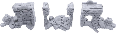 EnderToys Ruined Town Modular Walls II for DND Terrain, 28mm Miniature Wargaming Scenery