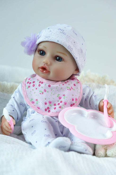 16inch 3+ SCOM Baby Dolls, Realistic Baby Dolls Cute Soft Body Baby Doll Real Life Baby Doll Silicone Lifelike Baby