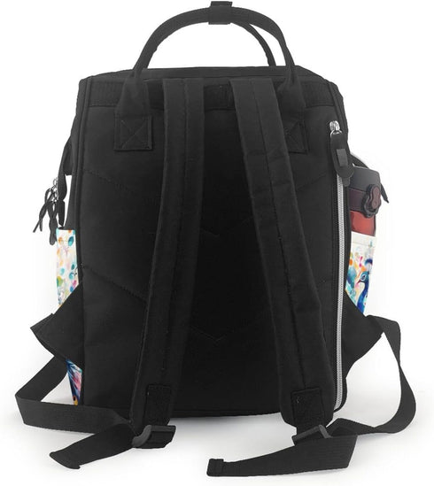 DWVTSLH Backpack Mummy Backpack Color Peacock Diaper Bag Multifunction Nappy Bags Waterproof Large Capacity Travel