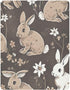 SDMKA 27x39 Inch Bunny Rabbits Brown Crib Sheets for Boys Girls - Portable Microfiber Fitted Crib Sheet for Playard