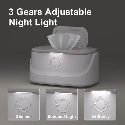 Display,3 Wipes Warmer with an Integrated Nightlight,Innovative Spring Design,Large Capacity Wipes Dispenser,Fast