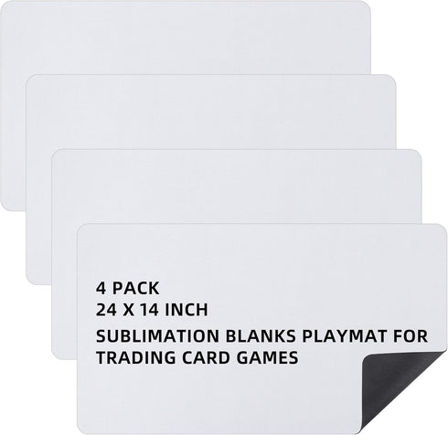 4 Pcs Card Game Mats - 14 x 24 Inch Playmat Sublimation Blanks for Board Games