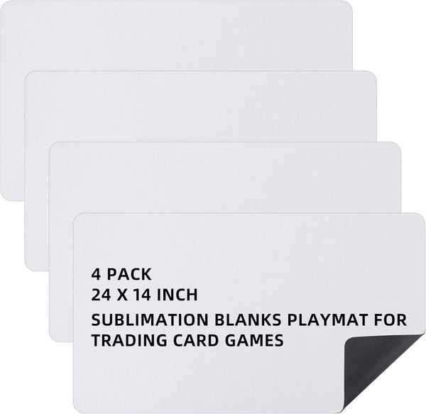 4 Pcs Card Game Mats - 14 x 24 Inch Playmat Sublimation Blanks for Board Games