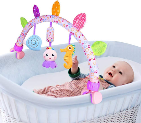 Caterbee Travel Arch Bassinet Toys for Baby Hanging on Stroller, Crib &