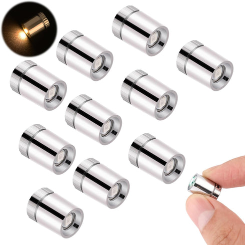 BTFO 10pcs LED Mini Lights, Small Led Lights for Dollhouse Silver Plastic Battery