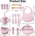 Set 14 6+ LITTLE RAWR Silicone Baby Feeding Pcs,Baby Led Weaning Supplies, Baby Spoons Suction Bowl Divided Plate Bib