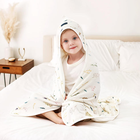 2 Pack Infant,34"x 34" GRSSDER Baby Hooded Towel for Newborn, Super Soft Bath Towels with Original Designs, Ultra